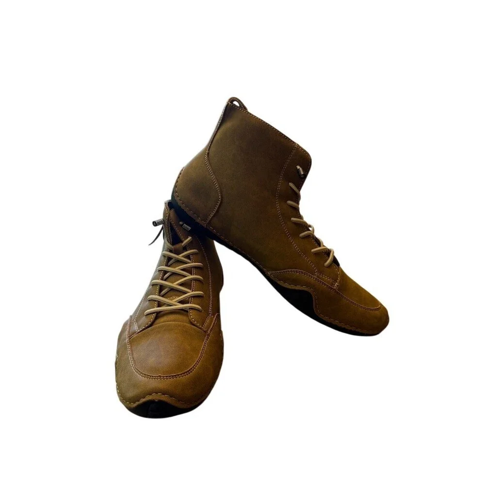 Salkin Men's Brown Suede Chukka Ankle Boots Lace Up Side Zip Size 13 EU 47